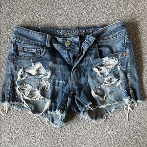 American Eagle Outfitters Ripped Blue Jean Shorts